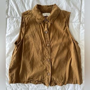 Loft Lou & Grey Sleeveless Linen Button-up vest